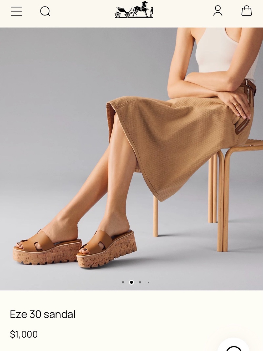 Hermès Tan Leather Eze 30 sandal - Picture 6 of 7
